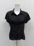 [Short sleeve ver.] Straw collar pin tuck blouse