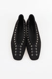 Eyelet Square Flat Shoes