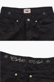 Cherry stone low-rise bootcut pants