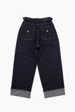 Non fade roll-up denim pants