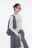 Moss denim belt bag