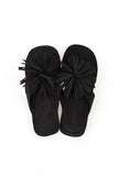 Palm tree suede tassel flip-flops