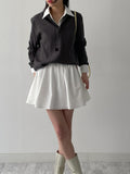 Ribbed Henry Neck Overfit Knit