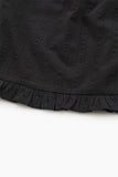Rosy cotton frill midi skirt