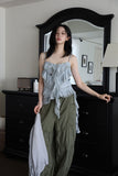 Wave ruffle chiffon sleeveless
