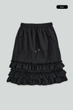 Bubble frill midi skirt