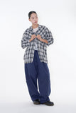 Cutline rough check shirt