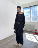 ONE-TUCK WIDE SWEAT PANTS