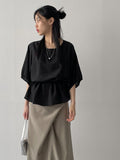 [Short sleeve ver.] Julie Frill Round Neck Blouse