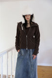 Full lining fur) Bade two-way zip-up