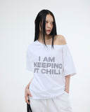 HOTFIX ONE-SHOULDER UNBALANCE T-SHIRT