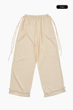 Petite flower string wide pants