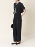 [Premium] Button Linen Jacket & Slacks Set