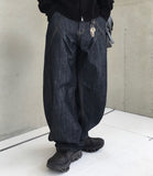 Verity Two-Tuck Curved Denim Pants