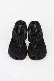 Leopard print platform sole flip flop mule