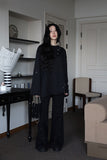 Rivet belt bootcut pants