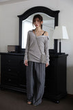 Oat Slim Deep U-Neck Knit