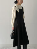 Bell sleeveless flare long one-piece