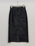 Selvage Slit H-Line Long Skirt