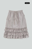 Bubble frill midi skirt