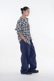 Cutline rough check shirt