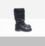 Low Buckle Biker Boots