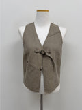 Vintage Buckle V-Neck Vest
