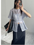 Yoru Belted Half Blouse