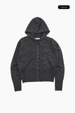 Button hood cardigan