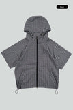 Pio check zip up shirt hoodie