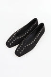 Eyelet Square Flat Shoes