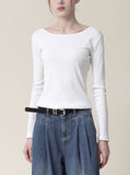 [Premium] Dove Slim U-Neck Long Sleeve Tee