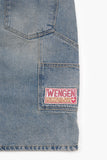 Wengen carpenter banding denim bermuda pants