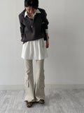 Ribbed Henry Neck Overfit Knit
