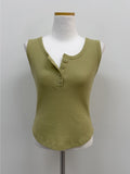 Waffle Button Sleeveless