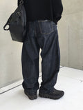 Verity Two-Tuck Curved Denim Pants