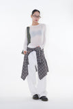 Turquoise white denim pants