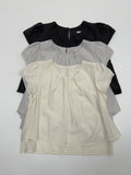 Plain layered short sleeve blouse
