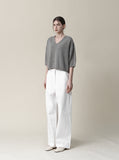 [Premium] Sensi Whole Garment Crop V-Neck Knit