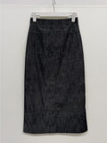 Selvage Slit H-Line Long Skirt
