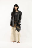 Classic overfit leather jacket