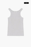Half wrinkled ribbed sleeveless