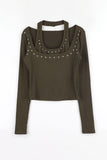 Metal Line Halter Tee