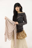 See-through rough drape tee