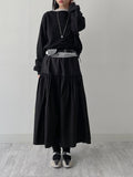 One-shoulder boat neck loose fit sweatshirt