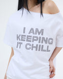 HOTFIX ONE-SHOULDER UNBALANCE T-SHIRT