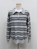 Riche Collar Stripe Knit