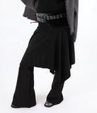 Suede slim bootcut pants