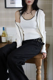 Wave sleeveless cardigan set