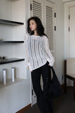 Diagonal Net Long Knit